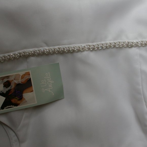 Us Angels Long White 12 (NWT) Formal Dress - Picture 3 of 12